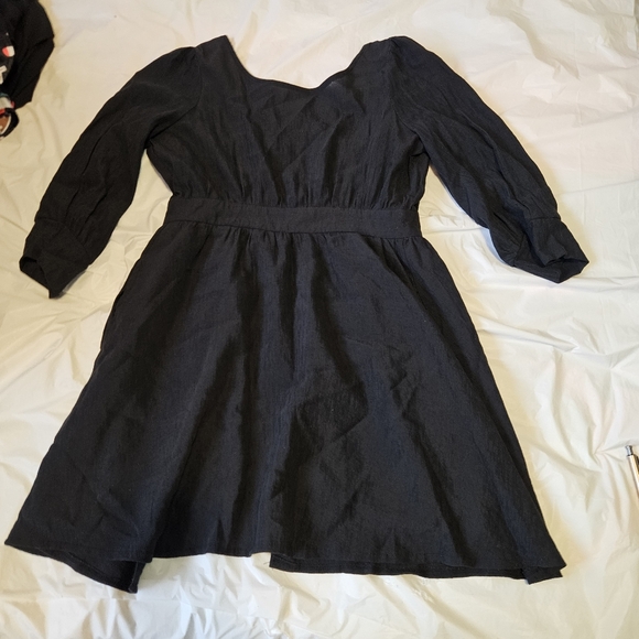 Airspace long sleeve open button up back midi peasantcore dark academia dress - Picture 3 of 14